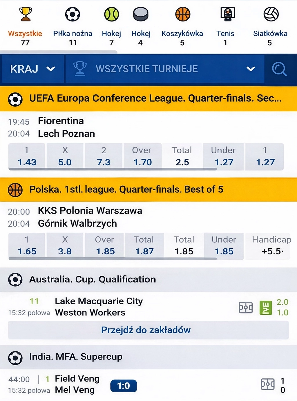 Funkcjonalność wersji mobilnej